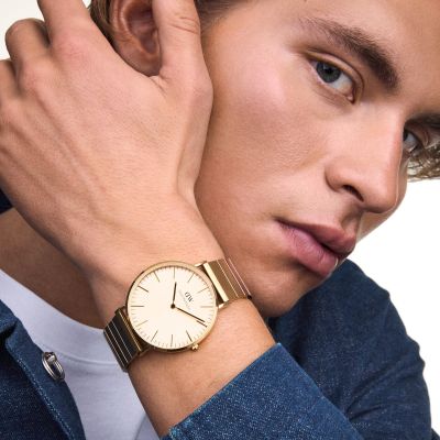 Daniel Wellington DW Watch Classic Piano Link Gold Unitone 40mm