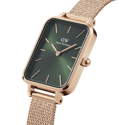Daniel Wellington DW Watch Quadro Pressed Melrose Emerald 20x26mm Rose Gold