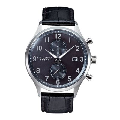 Leijona Ohra Solar, Steel & Black, 5020-2601, Watch