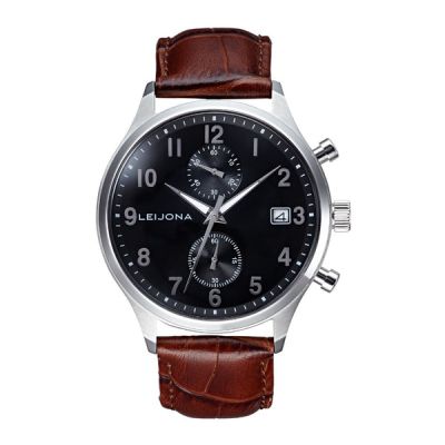 Leijona Ohra Krono, Steel & Black, 5020-2611 rannekello