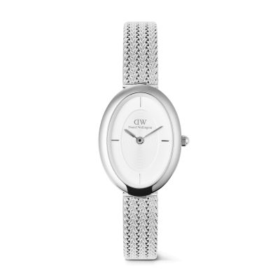 Daniel Wellington DW Watch Juliette Braided Mesh White Sunray Silver 20x26mm