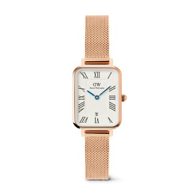 Daniel Wellington DW Watch Quadro Melrose Roman Numerals Date 20x26mm Rose Gold