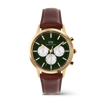 Daniel Wellington DW Watch Iconic Chronograph St Mawes Emerald Panda Gold 42mm