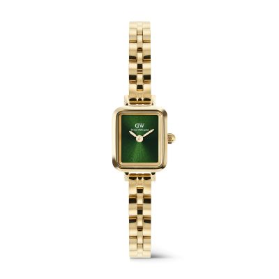 Daniel Wellington DW Watch Quadro Mini Arch 3-link Emerald Sunray Gold 15.4X18.2mm