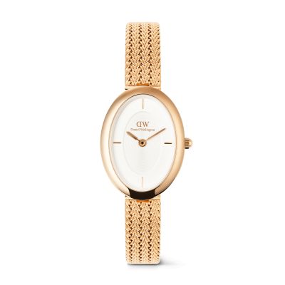 Daniel Wellington DW Watch Juliette Braided Mesh White Sunray Rose Gold 20x26mm