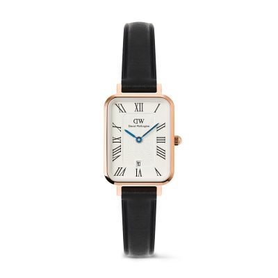 Daniel Wellington DW Watch Quadro Roman Numerals Date Sheffield Rose Gold 20x26mm