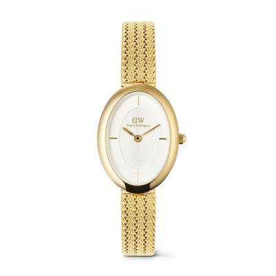 Daniel Wellington DW Watch Juliette Braided Mesh White Sunray Gold 20x26mm
