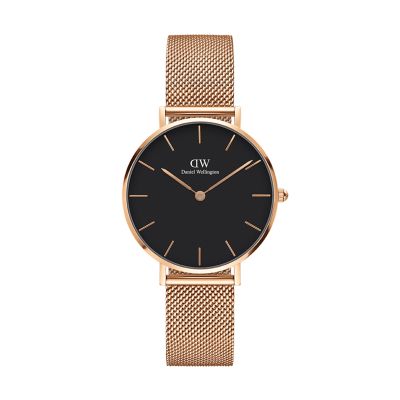Daniel Wellington DW Watch Petite Melrose Black Rose Gold 36mm