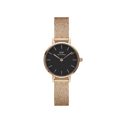 Daniel Wellington DW Watch Petite Pressed Melrose Black Rose Gold 24mm