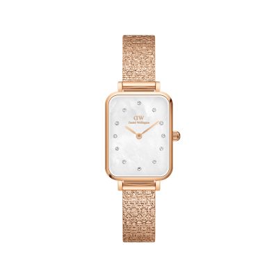 Daniel Wellington DW Watch Quadro Lumine Pressed Piano White MoP Rose Gold 20x26mm MIC
