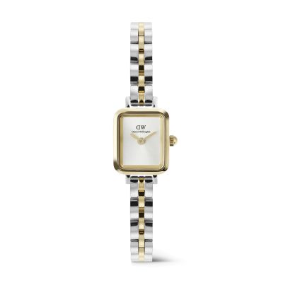 Daniel Wellington DW Watch Quadro Mini Arch 3-Link Two Tone Gold 15.4x18.2mm