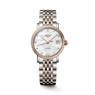 Longines Elegant Collection, ruusukulta ja timantit, rannekello L43095817