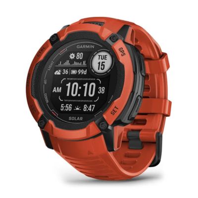 Garmin Instinct 2X Solar, Flame Red, GPS Smart Watch 010-02805-01