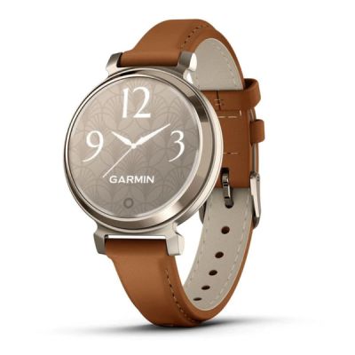 Garmin Lily 2 Classic, Cream Gold and Tan Leather Band, 010-02839-02