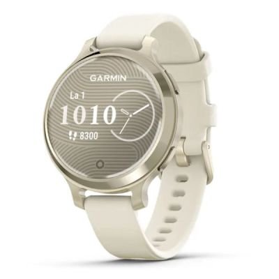 Garmin Lily 2 Active, Lunar Gold and Bone White Silicone Strap, 010-02891-00