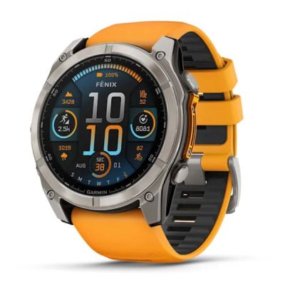 Garmin Fenix ​​8, 51mm Amoled Sapphire, Titanium and Orange, Smartwatch 010-02905-11