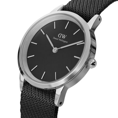 Daniel Wellington DW Watch Iconic Black NATO Dial 40mm Silver