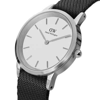 Daniel Wellington DW Watch Iconic Black NATO White Dial 40mm Silver