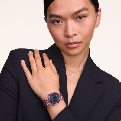 Daniel Wellington DW Watch Retro Digital Dark Pink 36mm