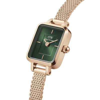 Daniel Wellington DW Watch Quadro Mini Melrose Emerald 15.4x18.2mm Rose Gold