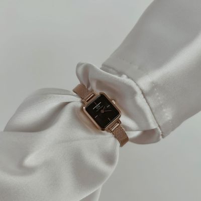 Daniel Wellington DW Watch Quadro Mini Melrose Onyx 15.4x18.2mm Rose Gold